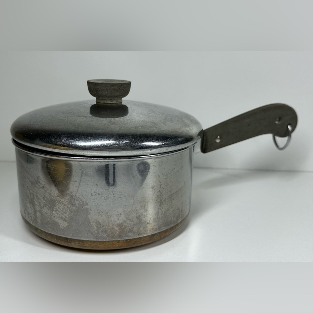 Revere Ware 1801 Copper Clad Stainless 2.5 Qt Sauce Pan Pot & Lid